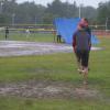 01-Sam Cyr at the end of the day, he ditched the sandals and pitched barefoot